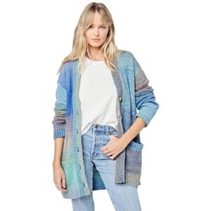 L Space Zoe button up Cardigan sweater in Norrebro Ombre oversized Sz XS/S